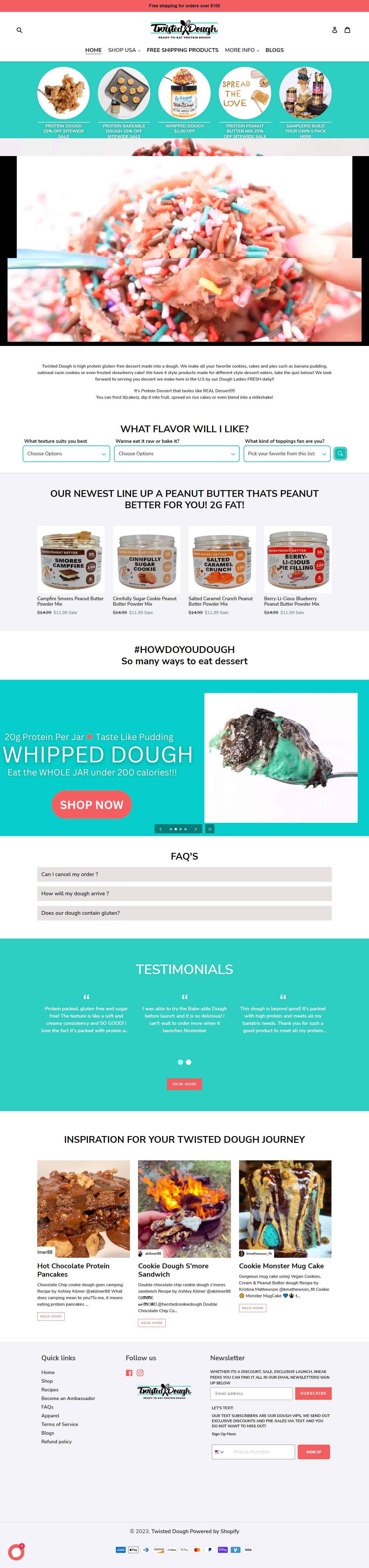 twisted dough website design portfolio
