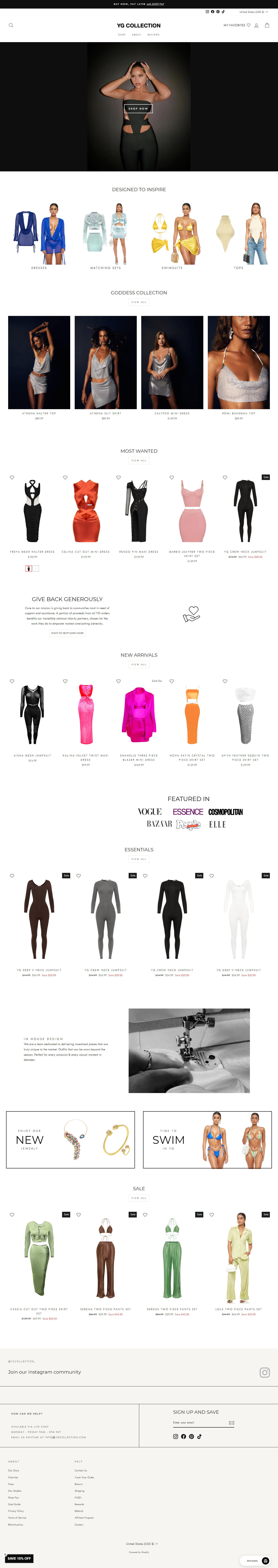 YG collection web design portfolio